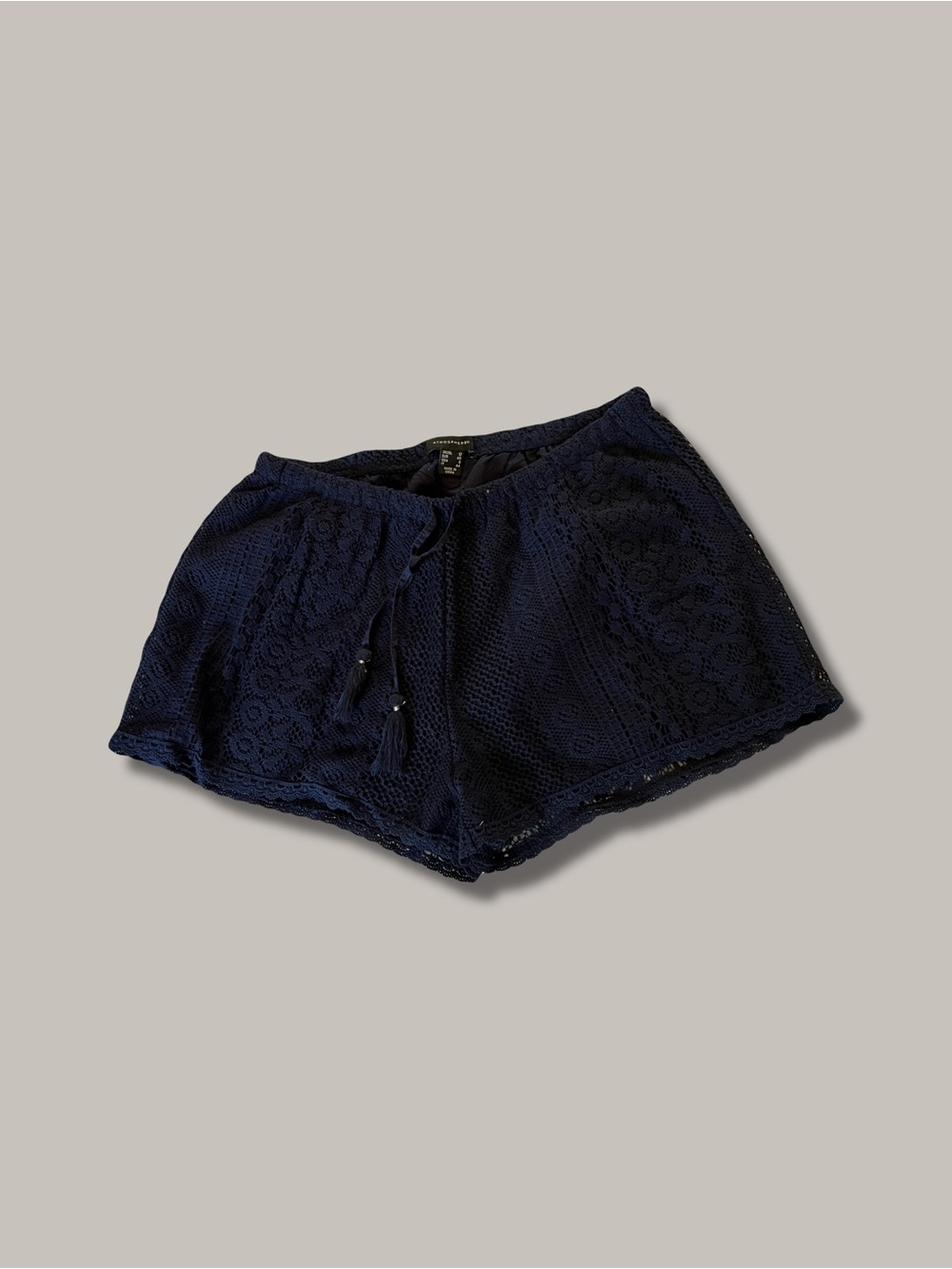 Atmosphere Navy Crochet Shorts